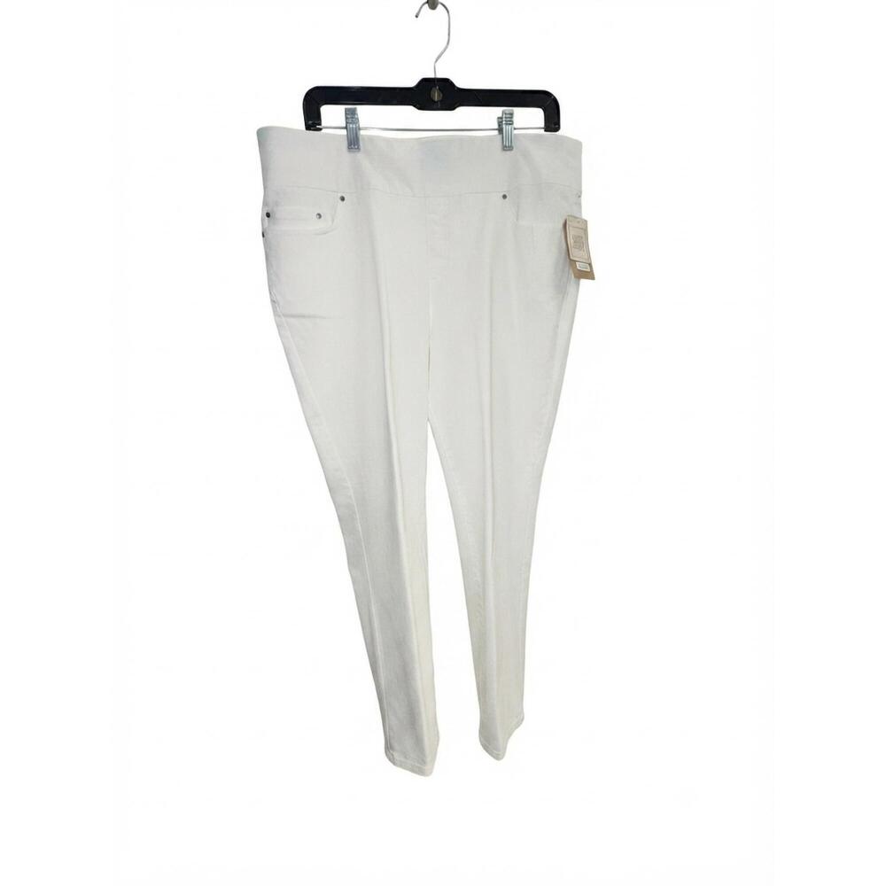 NEW TRU LUXE women's 4 way stretch pull on skinny jeans in pearl